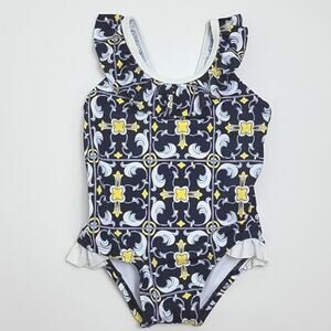 Janie and Jack‎ Resort 2020 Mediterranean One Piece Blue Print Swimsuit 12-18M
